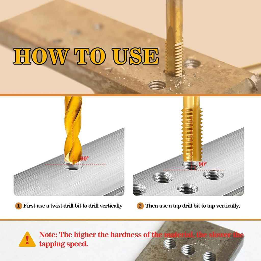 8-32 UNC Tap and #29 Drill Bit Kit for Metal, M2 HSS Drill and Tap Set