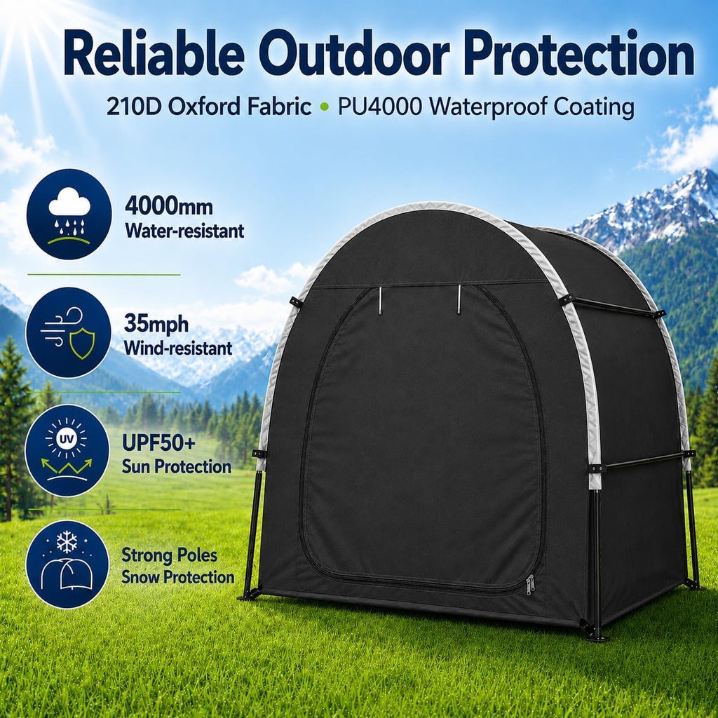 Bike Storage Shed Tent, Outdoor Portable Bicycle Storage Sheds with PU4000 Waterproof 210D Oxford Fabric for 3 Bikes