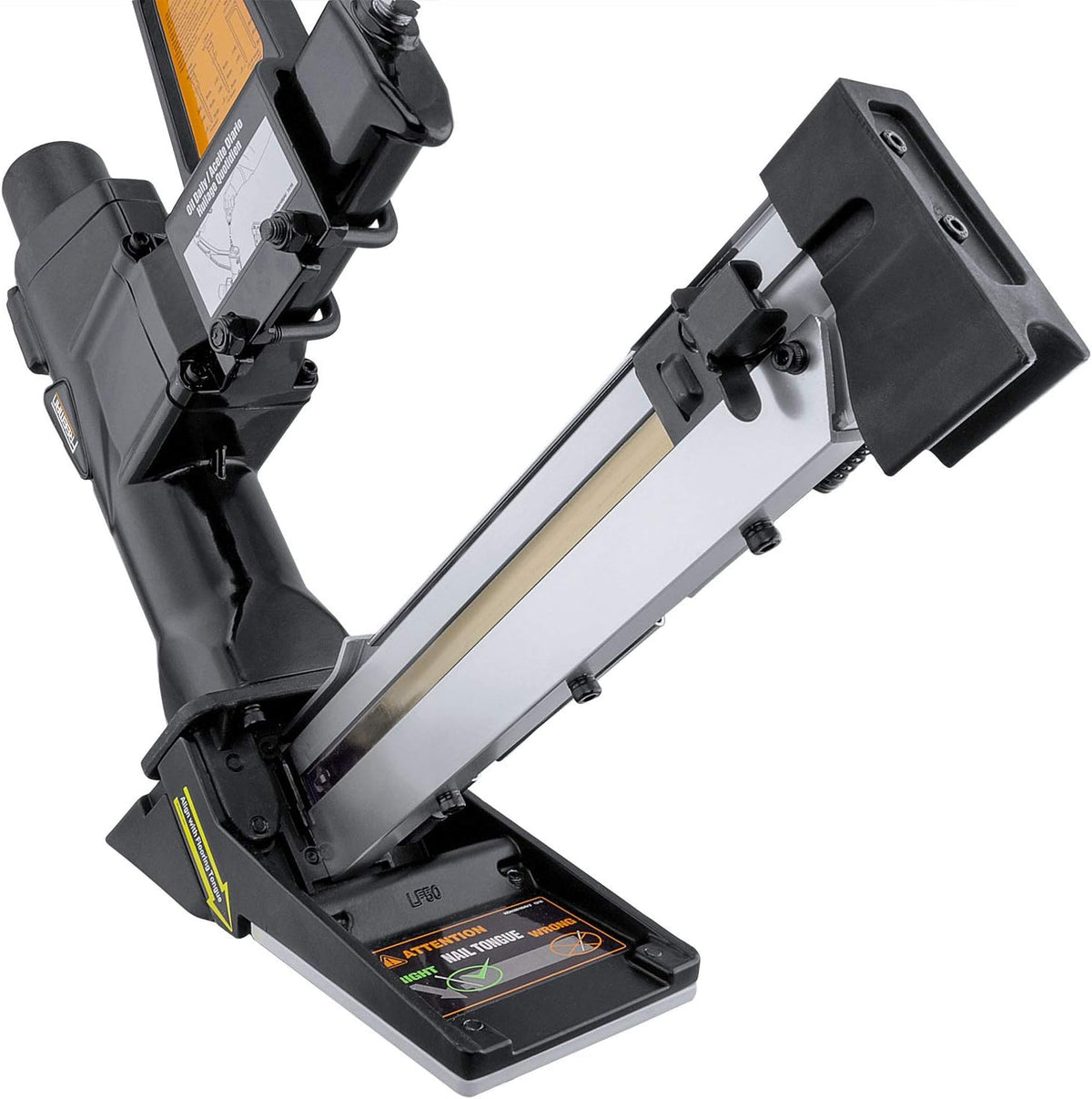 PFL618BR Pneumatic 3-in-1 15.5-Gauge and 16-Gauge 2" Flooring Nailer/Stapler with Flooring Mallet, Interchangeable