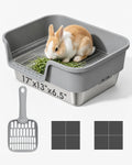 Rabbit Litter Box with 304 Stainless Steel Sifting Grid and Base Pan