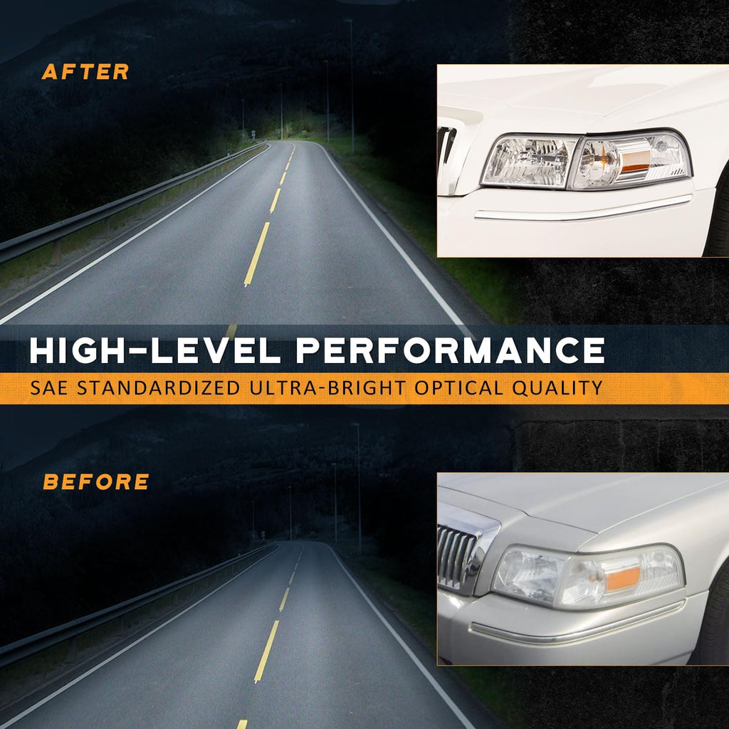 WEELMOTO Headlights Assembly for 06-11 Mercury Grand Marquis