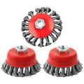 3 Pack Wire Wheel Brush for Angle Grinder, 5/8" Threaded Arbor