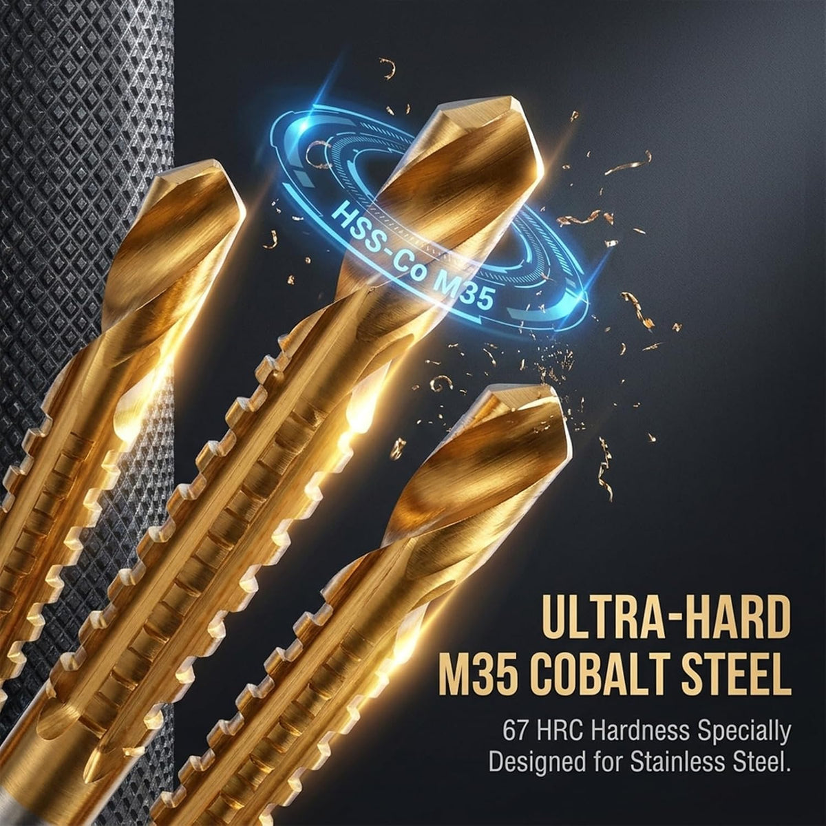 Twist Drill Bit Set 6 PCS Twist Drill Bit Set, M35 Cobalt HSS Drill Bits with 135° Split Point, Fully Ground Twist Drill Bits for Stainless Steel, Cast Iron, Wood, Aluminum (1)