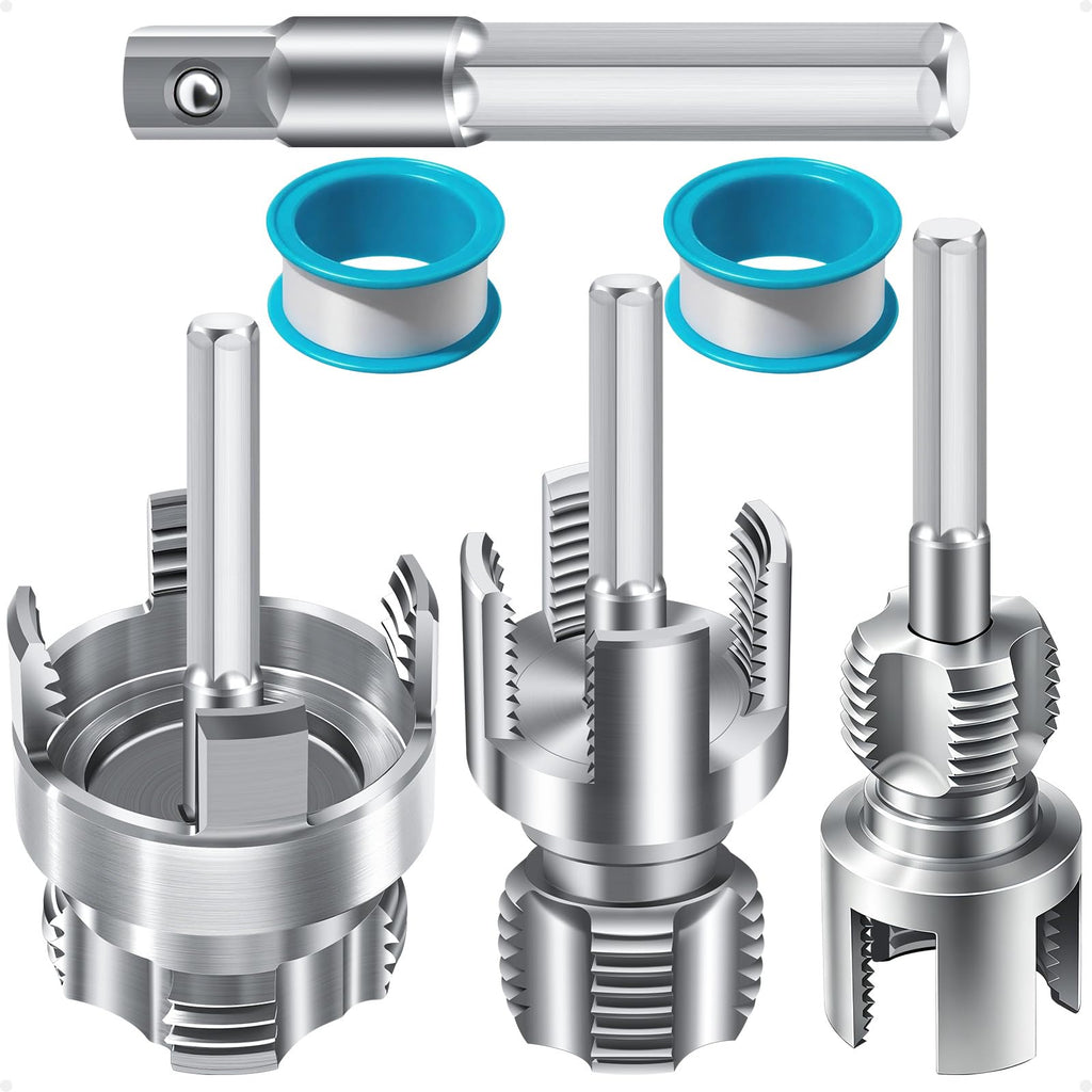 ALINMESH 3PCS PVC Pipe Threader Kit for Drill,Internal & External Threads