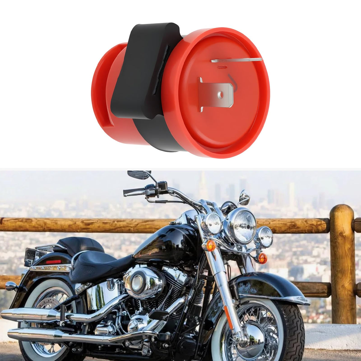 LT Easiyl 2pin Motorcycle Turn Signal Indicator Relay Flasher 8w DC 6V/12V for Motorcycles 39x29mm Red