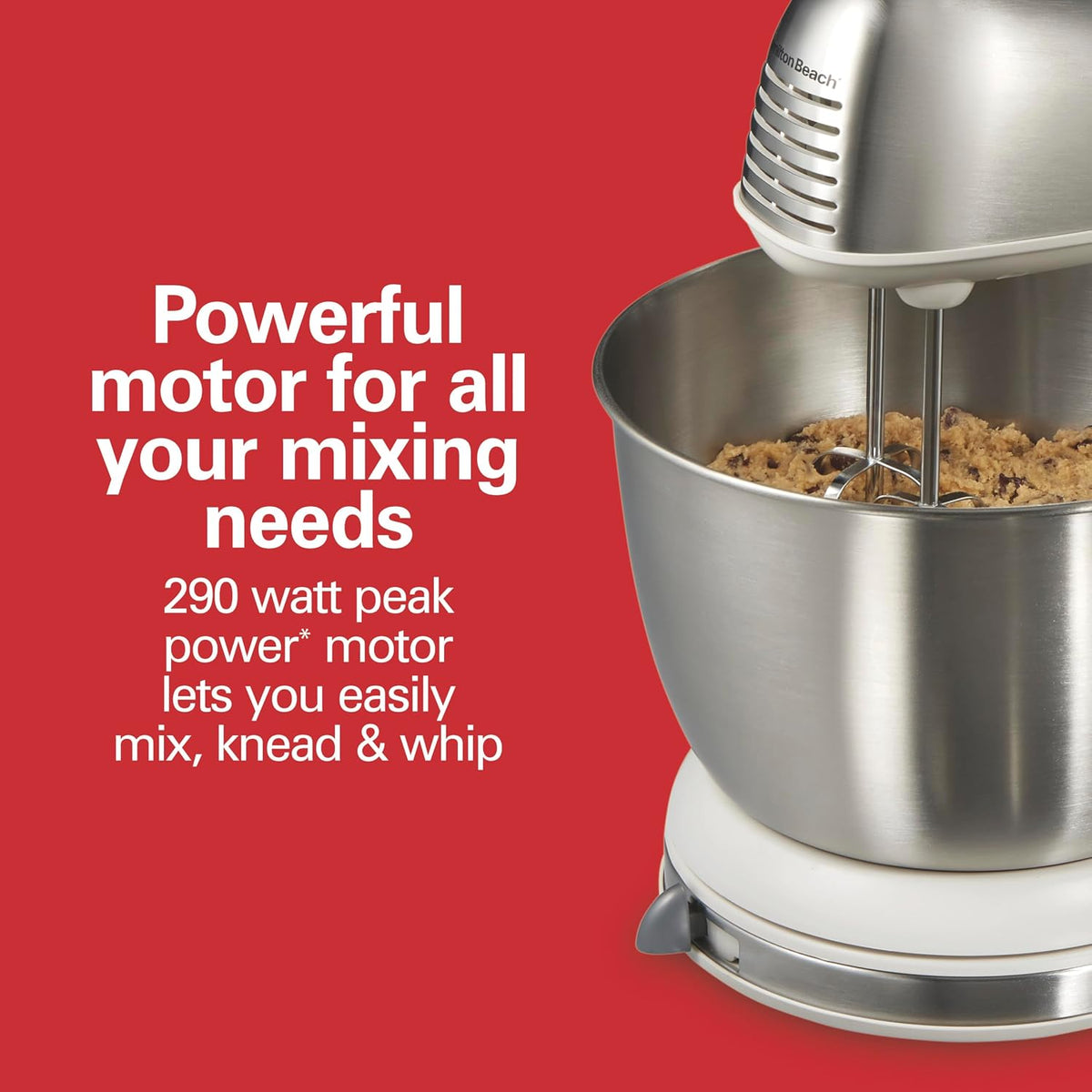 Classic Stand and Hand Mixer, 4 Quarts, 6 Speeds with QuickBurst, Bowl Rest, 290 Watts Peak Power, White (64655)