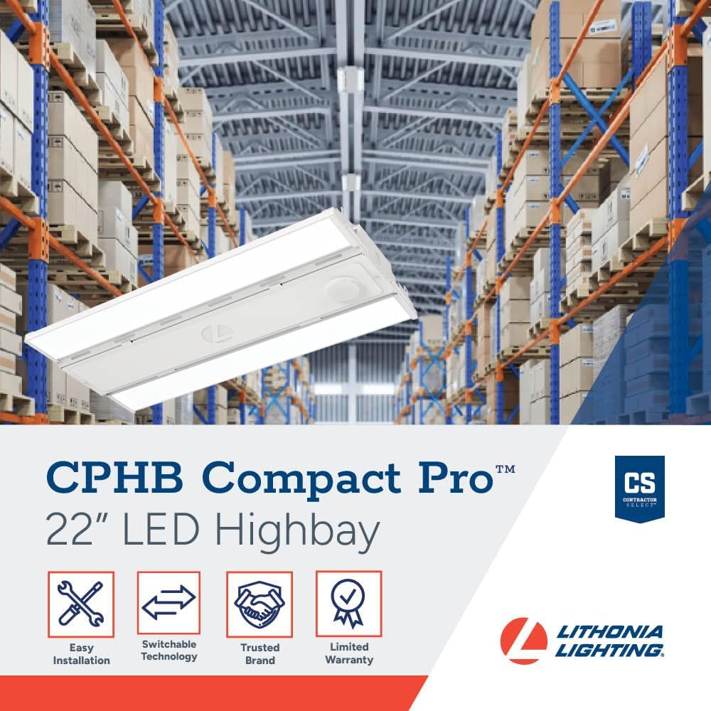 Lithonia Lighting Compact Pro LED High Bay Light Adj Lumens, 4000K/5000K