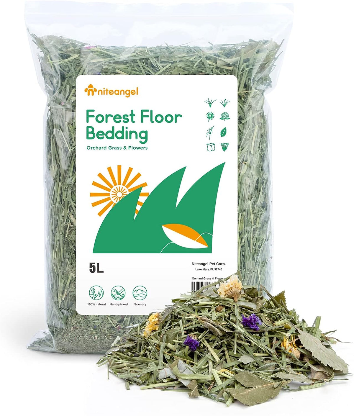 Natural & Soft Hamster Bedding Mate: Air-Dried Flowers & Grass