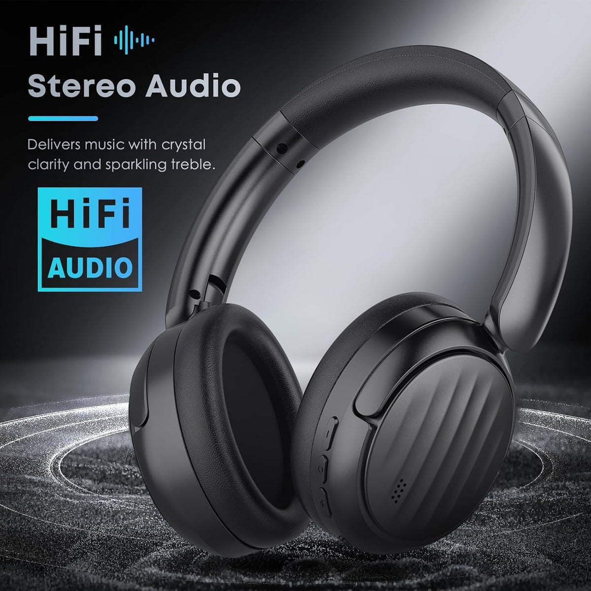 Bluetooth Headphones, Hybrid Active Noise Cancelling Over Ear Headphones | 35H Playtime, HiFi Stereo Foldable