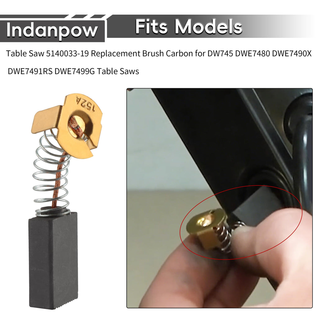 Indanpow Replacement for 5140033-19 Table Saw Carbon Brush, 10-Pack