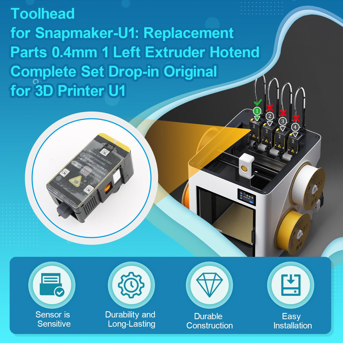 Toolhead Replacement for Snapmaker U1 3D Printer (Left 1)