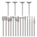 Luo ke 18 Pcs 1/8" Shank Assorted Shapes 100 Grit Diamond Burr Sets