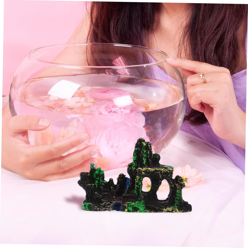 Large Fish Tank Decoration Resin Rock Aquarium Ornament with Water Design