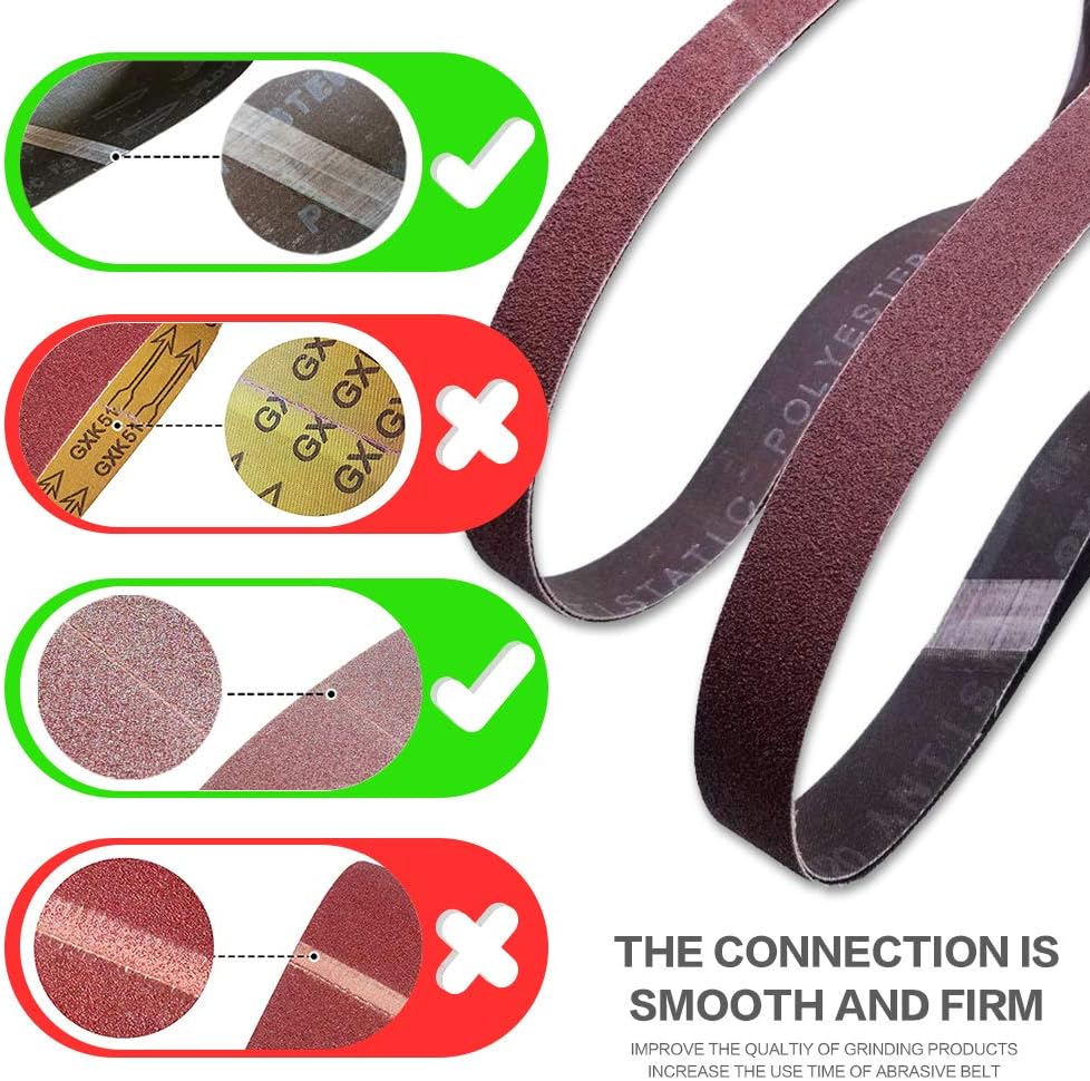 1 x 42 Inch 150 Grit Sanding Belt | Premium Aluminum Oxide Sanding Belt | Premium Sander Sandpaper – 12 Pack