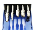 TEMO 5p NF Aluminum Cut Carbide Rotary Burr File, 1/2"+3/8" Head 1/4" Shank