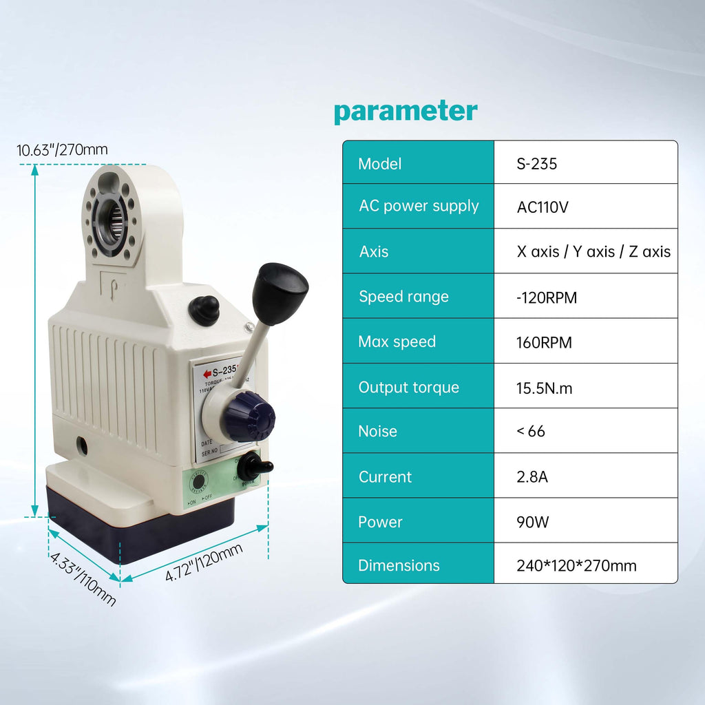 RATTMMOTOR BJS-235 Z-Axis Milling Machine Table Power Feed 110V