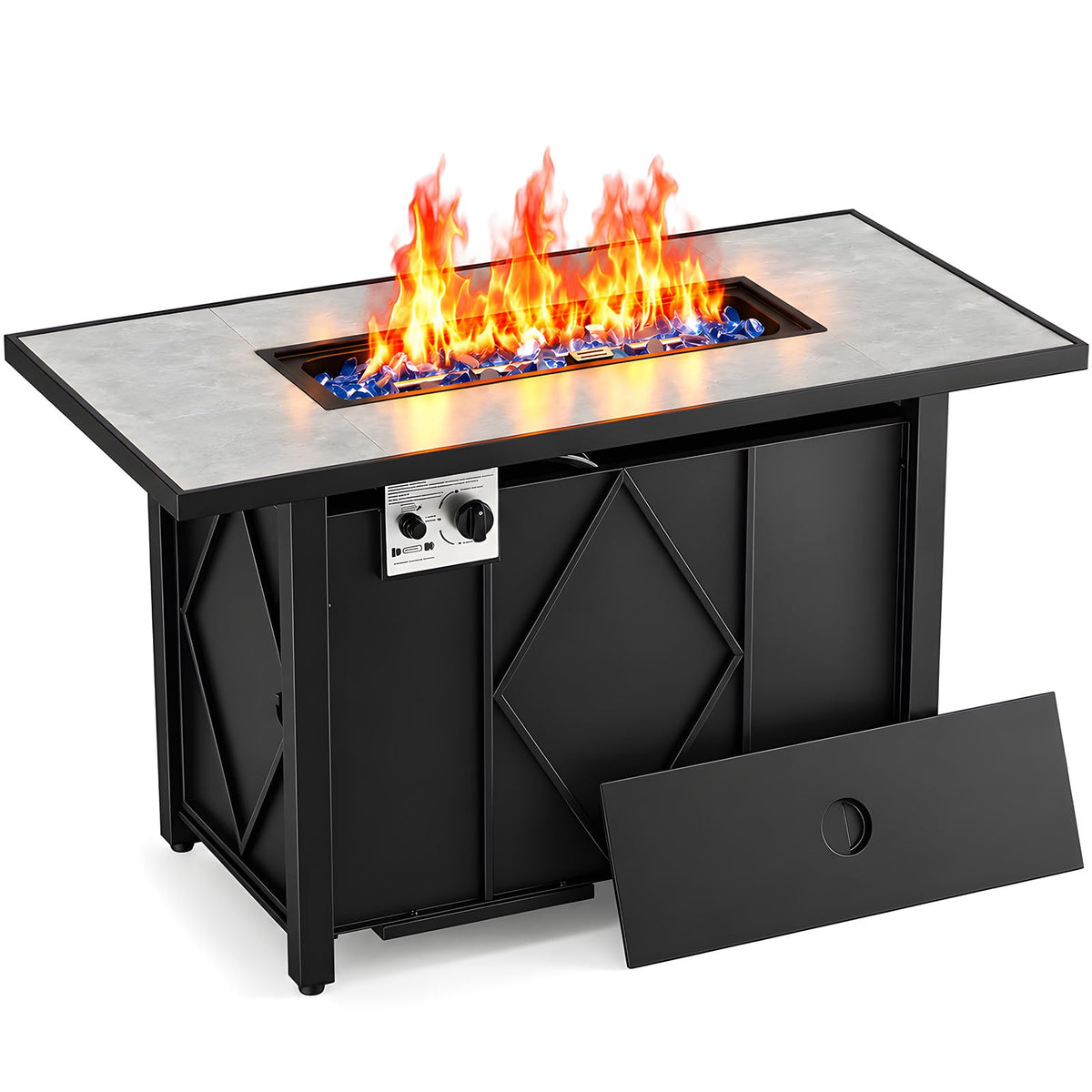 43 Inch Propane Fire Pit Table, 50,000 BTU Outdoor Gas Fire Table