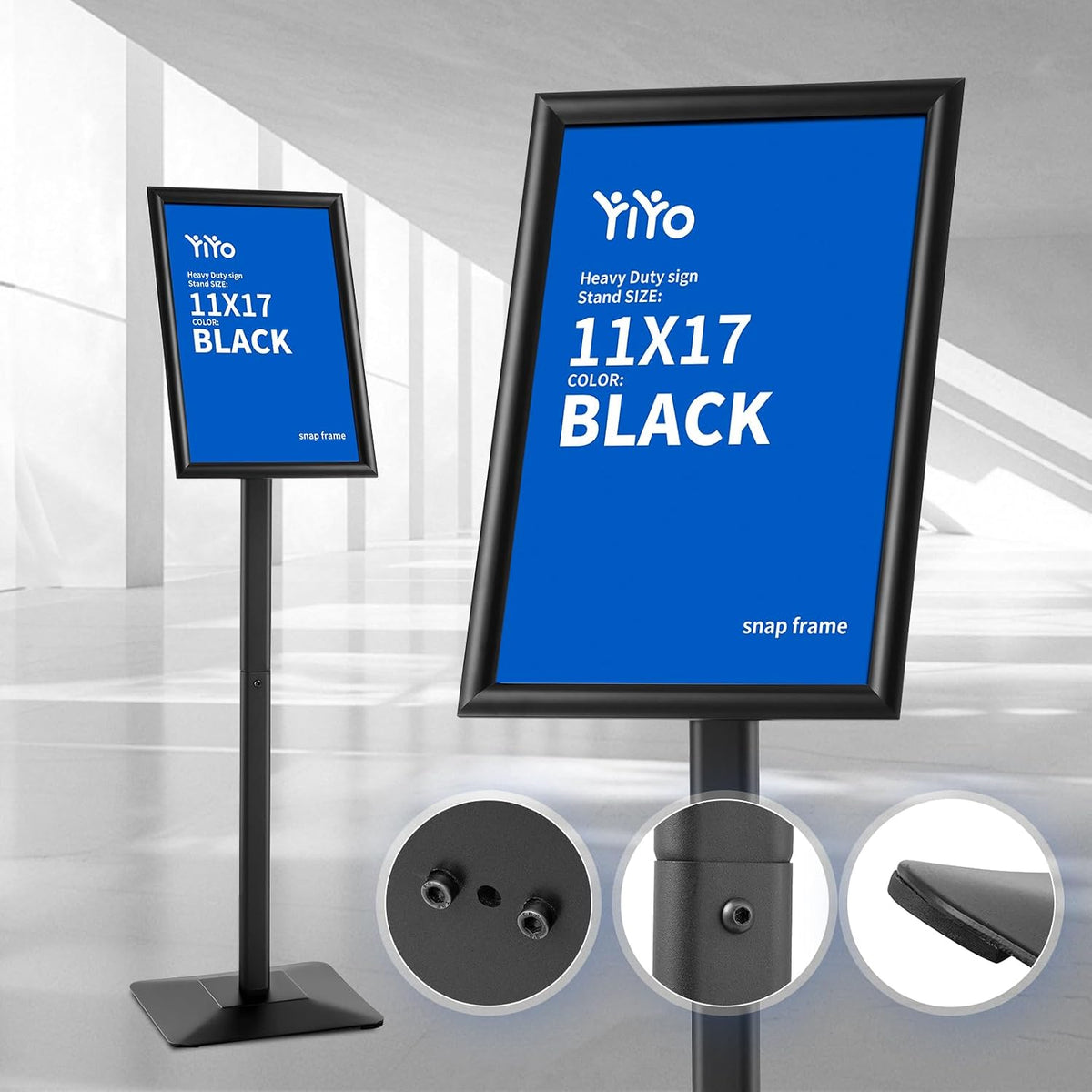 Sign Stand Poster Stand，adjustable heavy duty pedestal Sign Holder Floor Stand，aluminium frame floor standing for