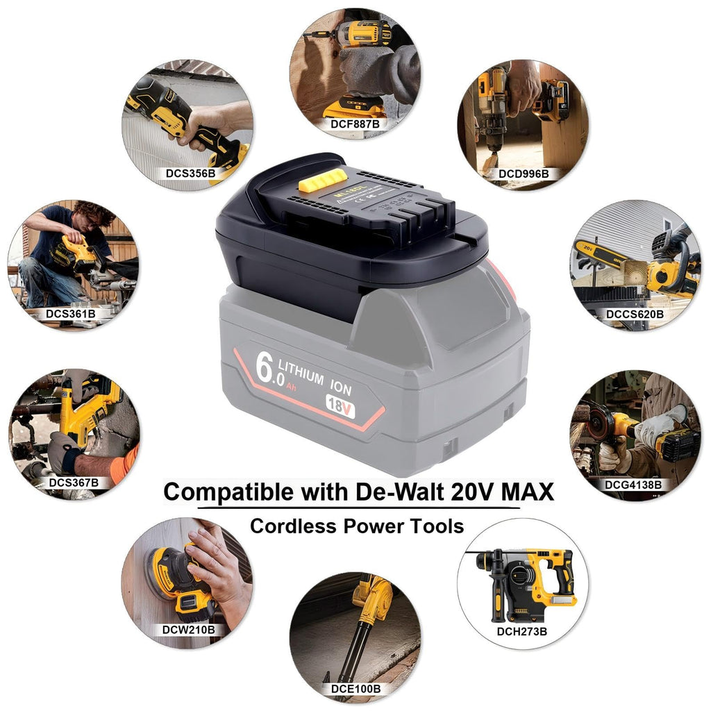 ML18DL Battery Adapter Converter Compatible with De-Walt 20V Tools