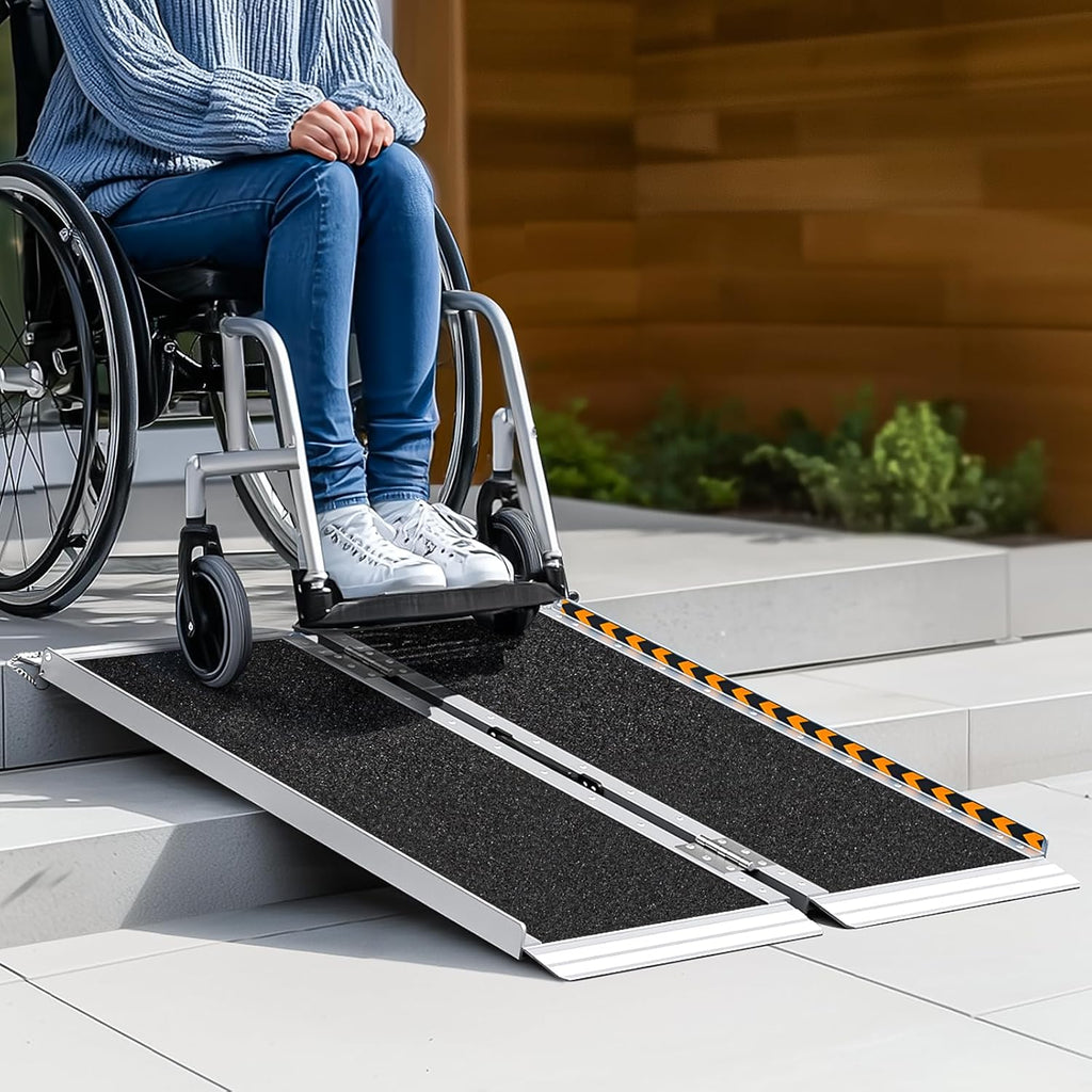 Portable Wheelchair Ramps 3FT for Home Steps, Non-Skid, Aluminum