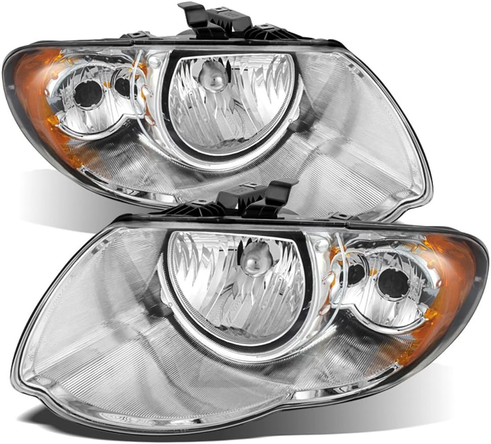 ACANII - For 2005-2007 Chrysler Town & Country 119" Wheel Base Chrome Headlights Headlamps Replacement Driver+Passenger