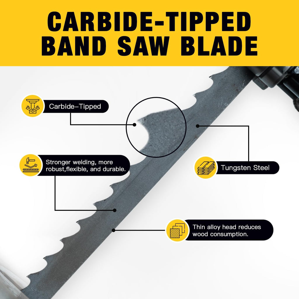 Dark Stone 160” Carbide-Tipped Resaw Bandsaw Blade, 1” x 2 TPI – Long-Life Carbide Teeth with Hook Tooth Geometry for Hardwood Resawing, Heavy-Duty Professional Use | DS23452