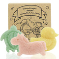 Konjac Sponge, Bath loofah, 3pc, Unicorn, Duck, Sea Turtle