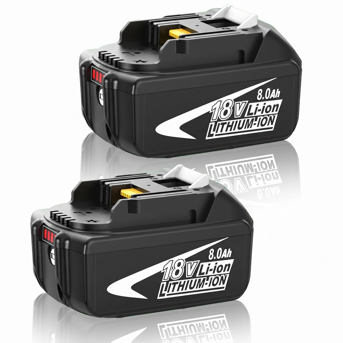 2-Pack 8.0Ah BL1860B Replacement for Makita 18V Battery with LED Light