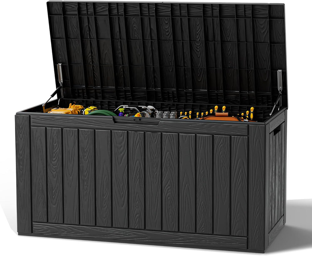 Oudoor Storage Deck Boxes Waterproof, Waterproof and UV Resistant Outdoor Storage Box Lockable Lid for Delivery Box