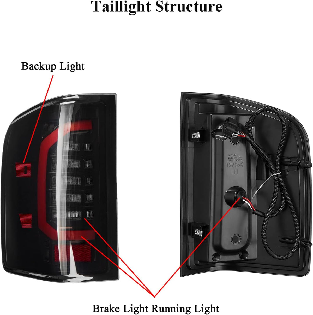 LED Tail Lights Compatible with 2007-2014 Chevy Silverado