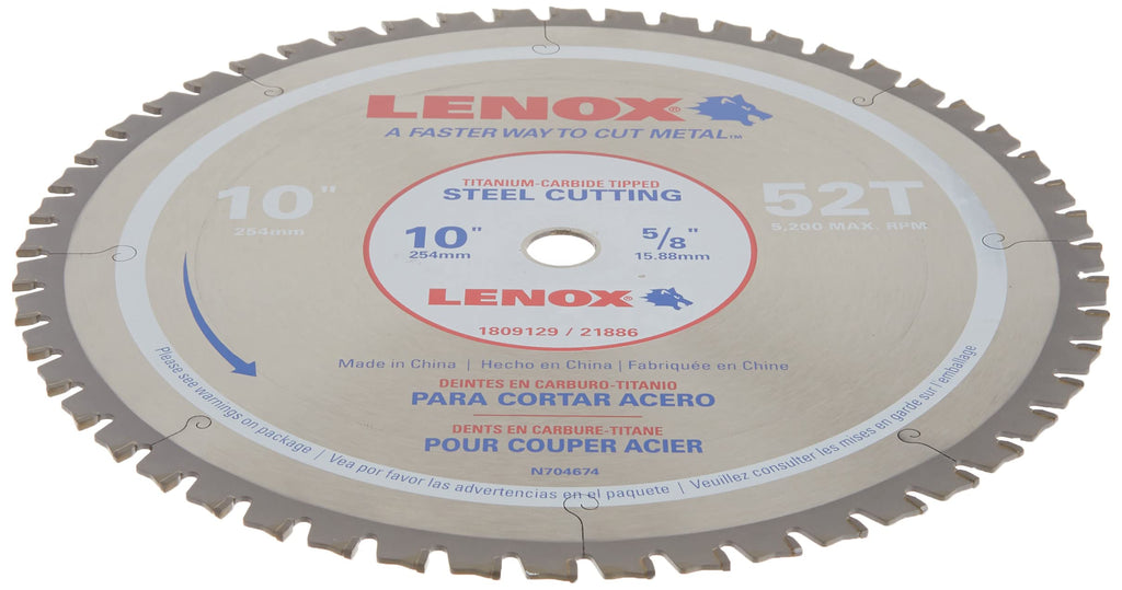 Lenox 10 In. 52 Tpi Carbide F/ferrous Saw Blade
