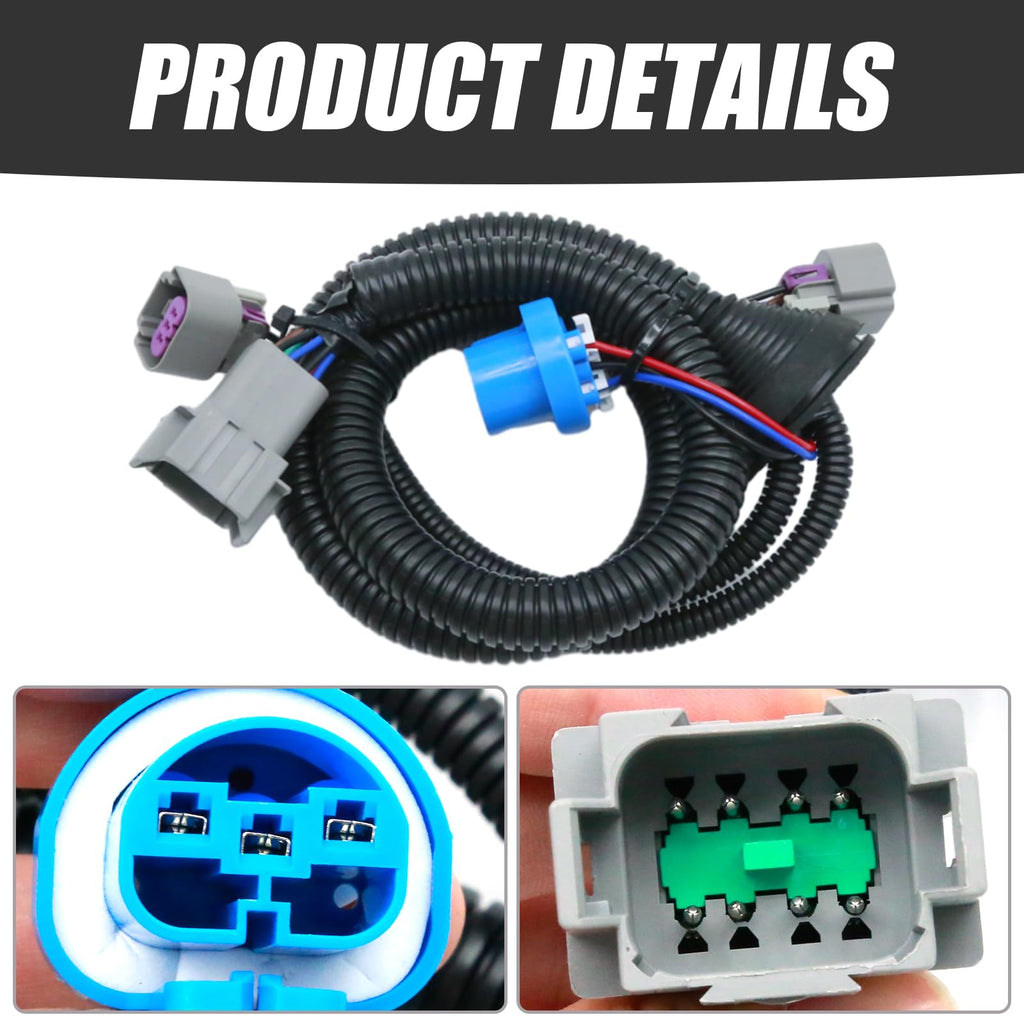 2 Pcs 61A3002-0474 1-34267 Headlight Wiring Harness, Replacement for Peterbilt 382 2007-2018 384 2007-2014 386 2005-2015 387 1999-2010