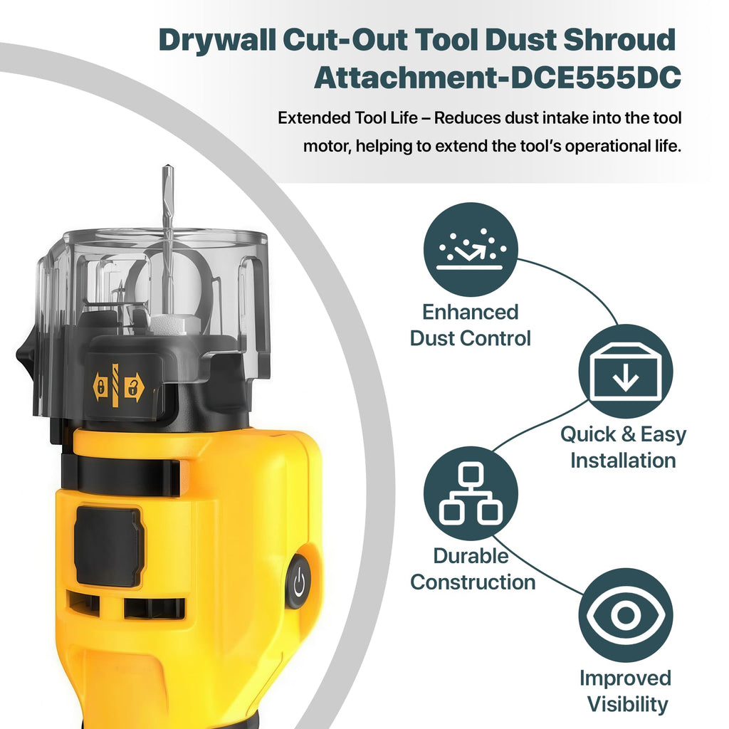 Replacement Dust Shroud for DCE555DC Drywall Cut-Out Tool – Heavy-Duty Dust Cover for Cleaner, Safer Cutting