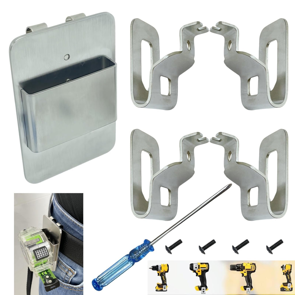 N268241 N086039 Stainless Steel Drill Holder Belt Clip & Hooks