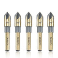 Countersink Drill Bit Set, 5 Pieces High Speed Steel 82 Degree 5 Flute 6mm Shank Mill Cutter Bit Countersink in Sizes 3/8" Set with Carrying Case.