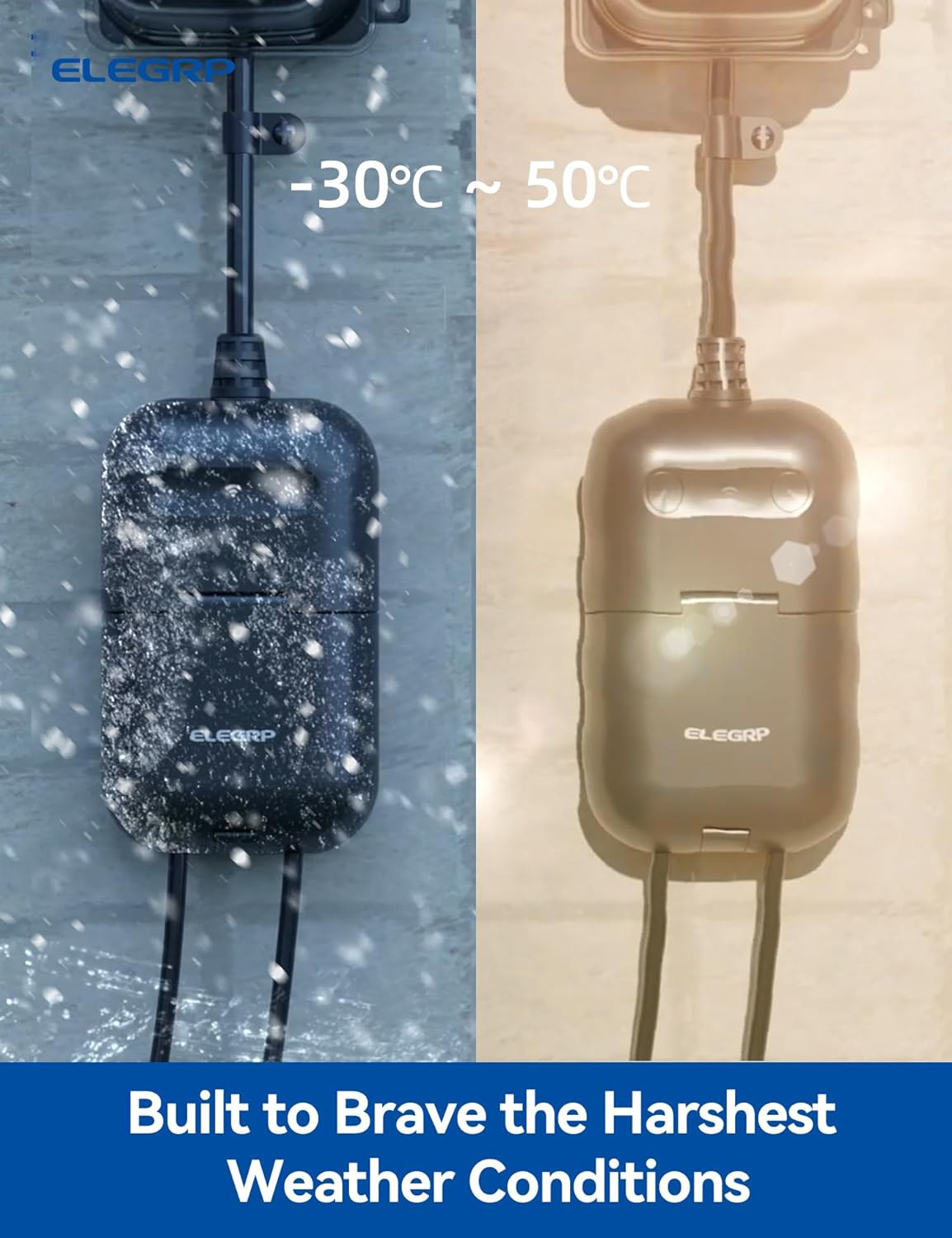 PQR20 Outdoor Smart Plug Waterproof IP66, WiFi Plug with 2 Individually Sockets, Compatible with Alexa & Google