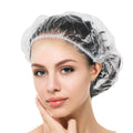 Disposable Shower Cap, 100 PCS Hair Cap Thickening Clear Plastic Waterproof Bath Caps for Hair Treatment, Spa Salon