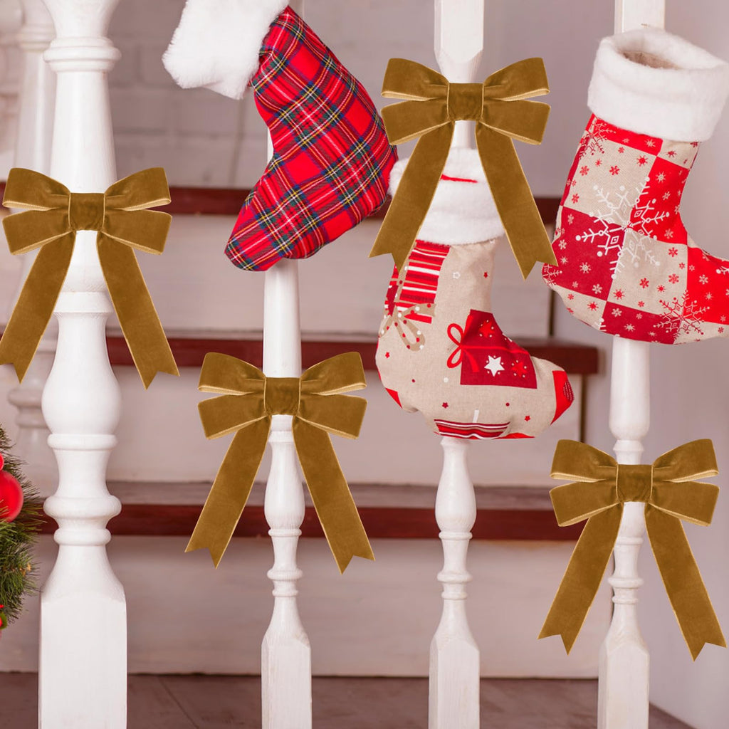 10 Yards Light Brown Velvet Ribbon for Christmas Tree, 1 Inch