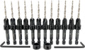 FTG USA 12 Pc #6 (9/64") Tapered Countersink Drill Bit Set with 2 Stops