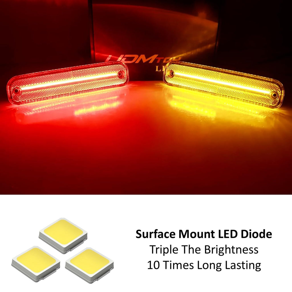 iJDMTOY LED Front/Rear Side Marker Lights For Chevy/GMC 1975-1980 C/K