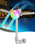 Solar Pool Fountain w/7-Color LED Lights, 2026 Dual-Head Adjustable Spray Pool Fountains for Above & Inground Pools