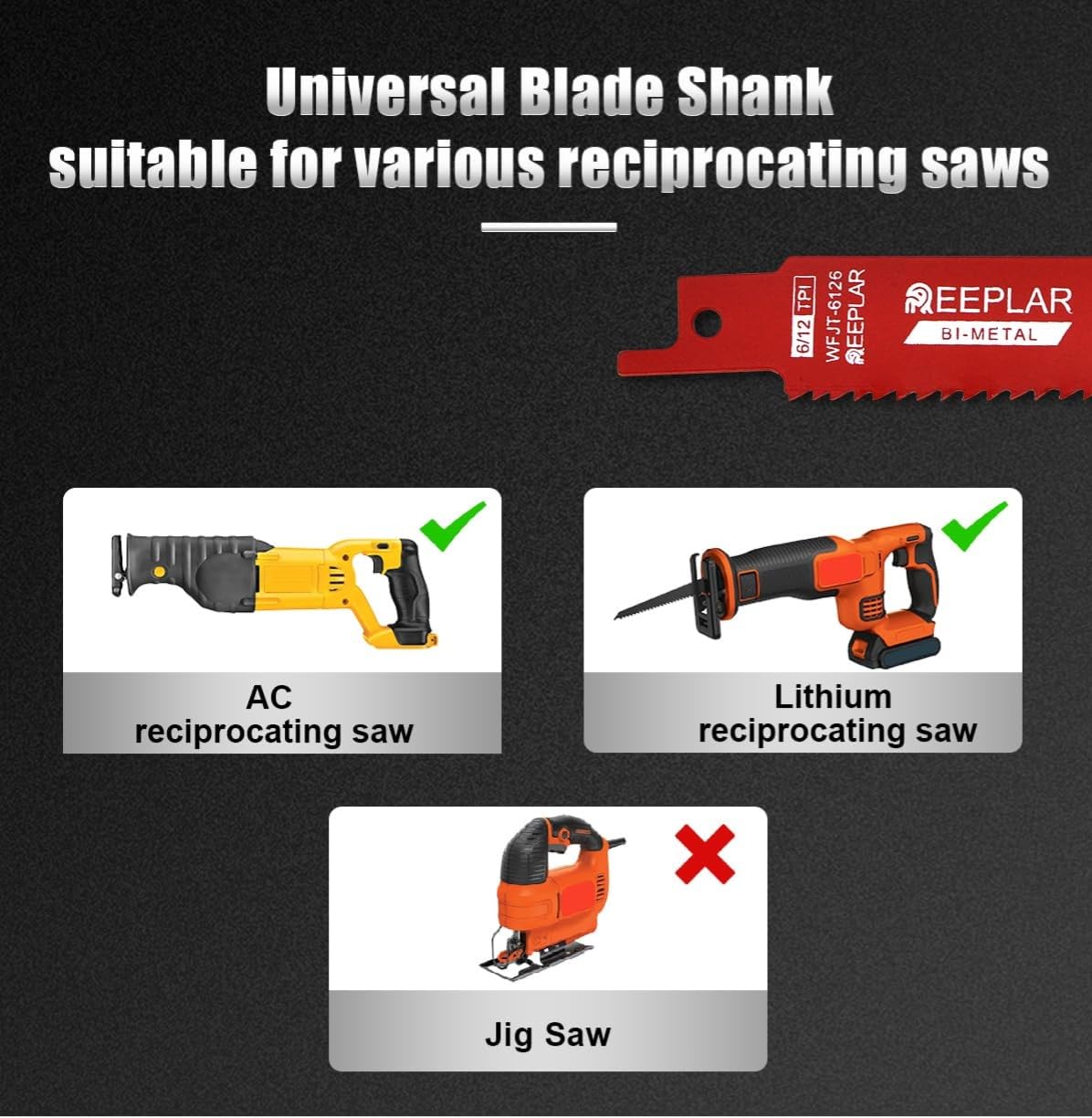 10 Pack 9 inch 14/18 TPI Bi-Metal Auto Dismantling Sawzall Blade for Metal