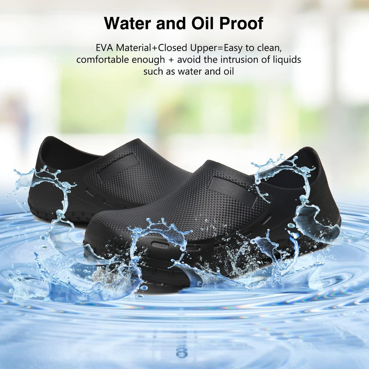 Chef Shoes for Men Nonslip Water Proof Work Shoes Mens Clogs Comfortable Nursing Nurse Shoes for Gardener Men Indoor