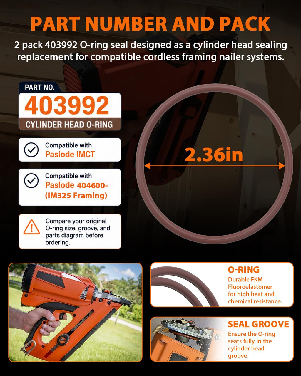 403992 O-Ring Seal Compatible with Paslode Impulse Nailers