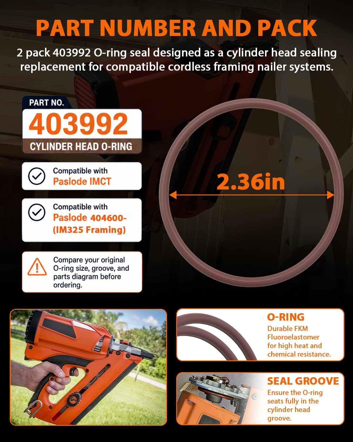 403992 O-Ring Seal Compatible with Paslode Impulse Nailers