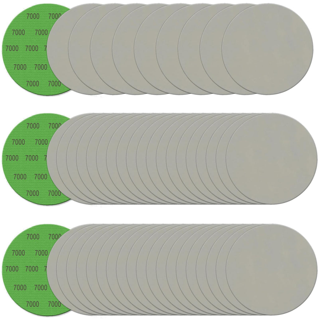 6 Inch 50 Pcs Wet Dry Hook and Loop Sanding Discs, No Hole, 7000 Grit