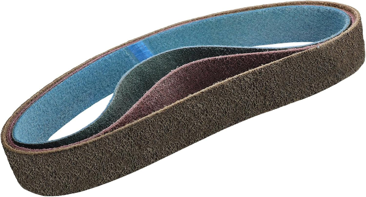 3 Pack 2 X 42 Inch Coarse, Medium, and Fine Grits Assortment Non Woven Surface Conditioning Sanding Belts for Knife Makers and Metal Fabricators Profession Sander Belt