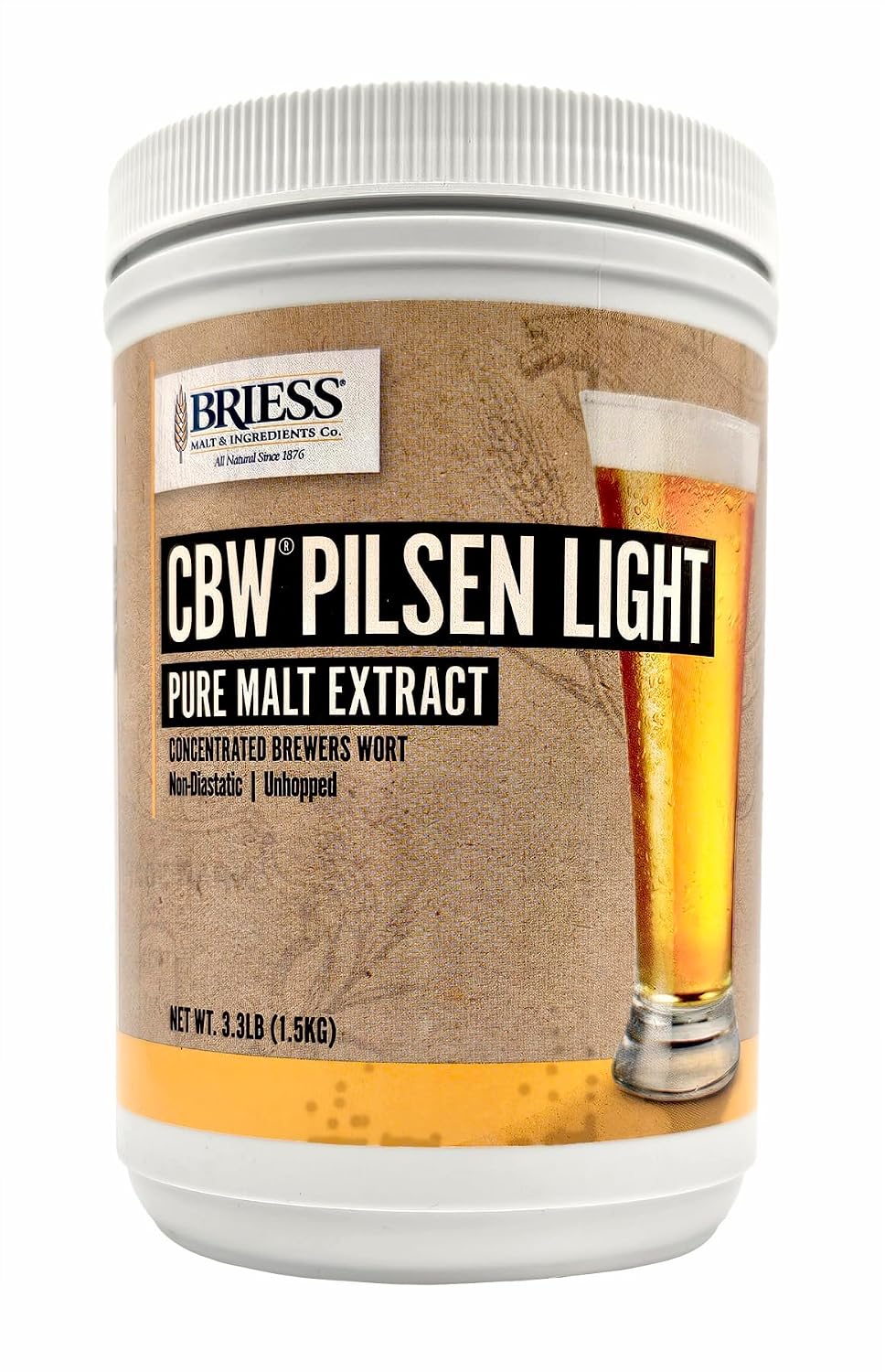 JS-SOCV-YIET Pilsen Light Malt Extract, 3.3lb,Brown