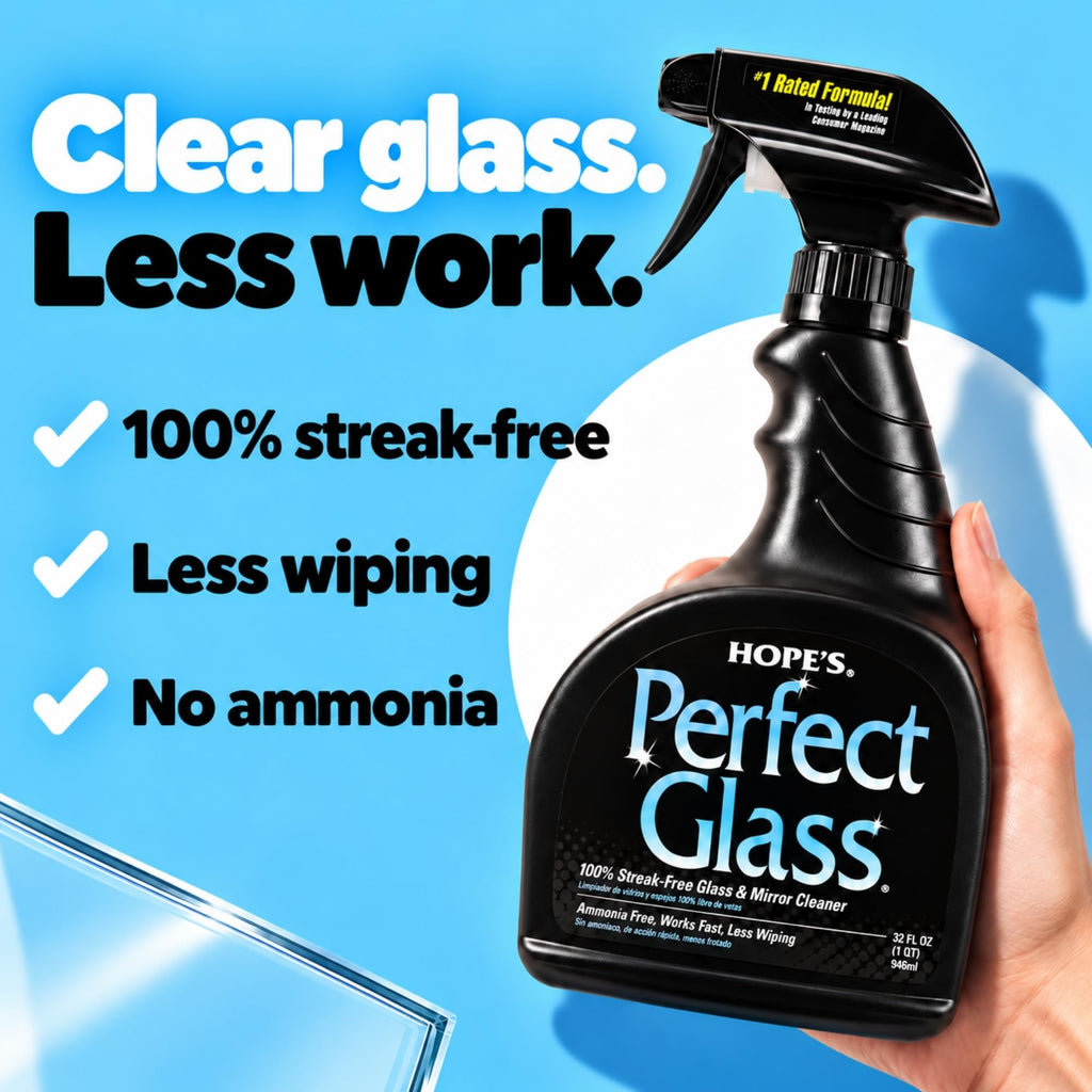 Perfect Glass Cleaner Spray, Streak-Free, Ammonia-Free Window, Mirror, Screen, Tinted Glass, and Shower Door Cleaner