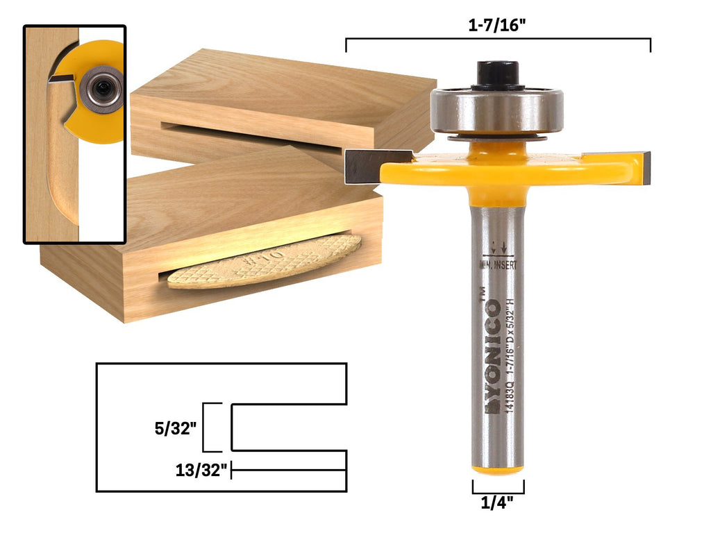 YONICO Router Bits Biscuit Cutter Joint Slot #10 1/4-Inch Shank 14183q